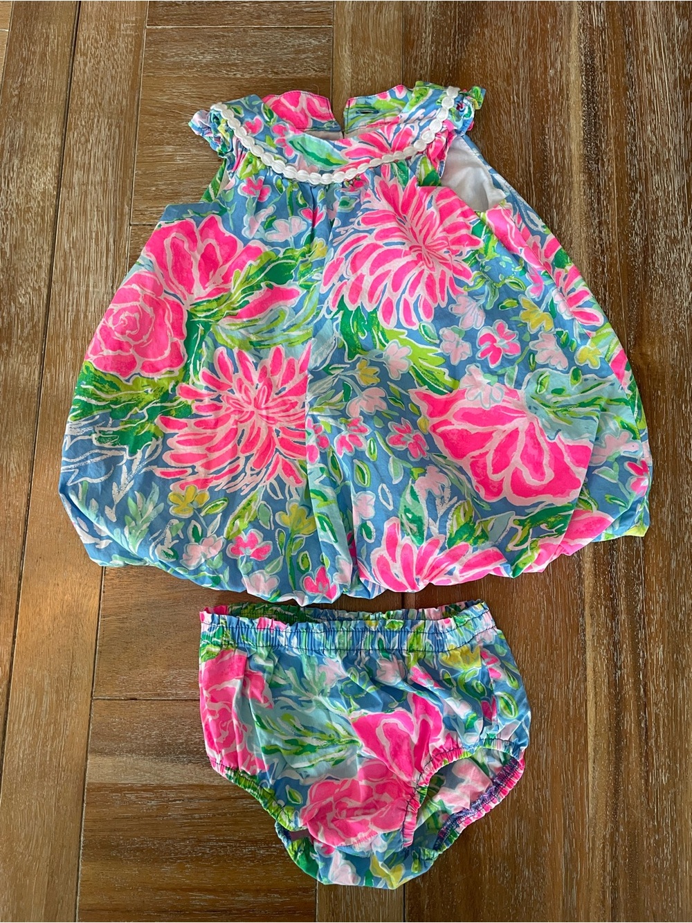 Lilly Pulitzer Pink & Blue Floral Diaper Cover Set
